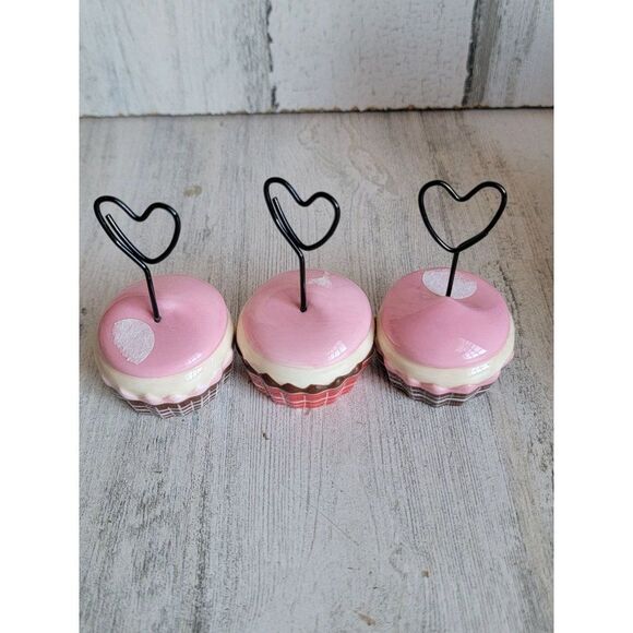 Valentine cupcake photo holder heart set Xmas home decor sweets baking - Picture 2 of 7